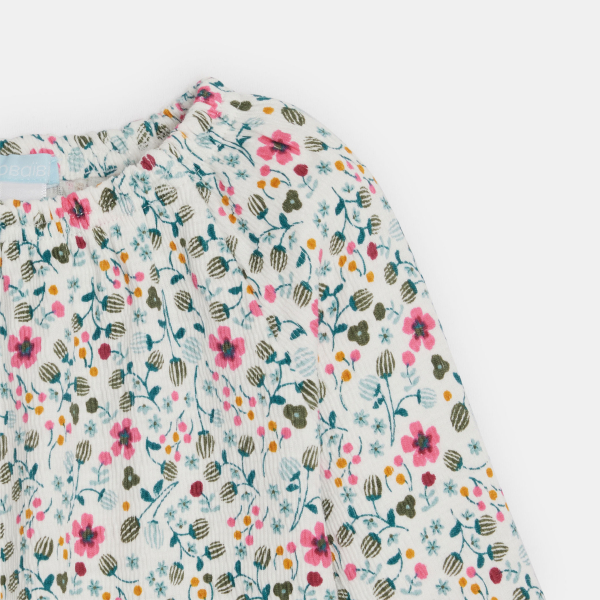 بلوزة من ألياف سيرساكار، مزينة برسومات، للفتيات الصغيرة